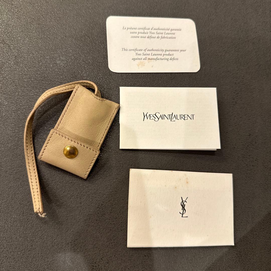 サンローラン　YVES SAINTLAURENT Yラインハンドバッグベージュ