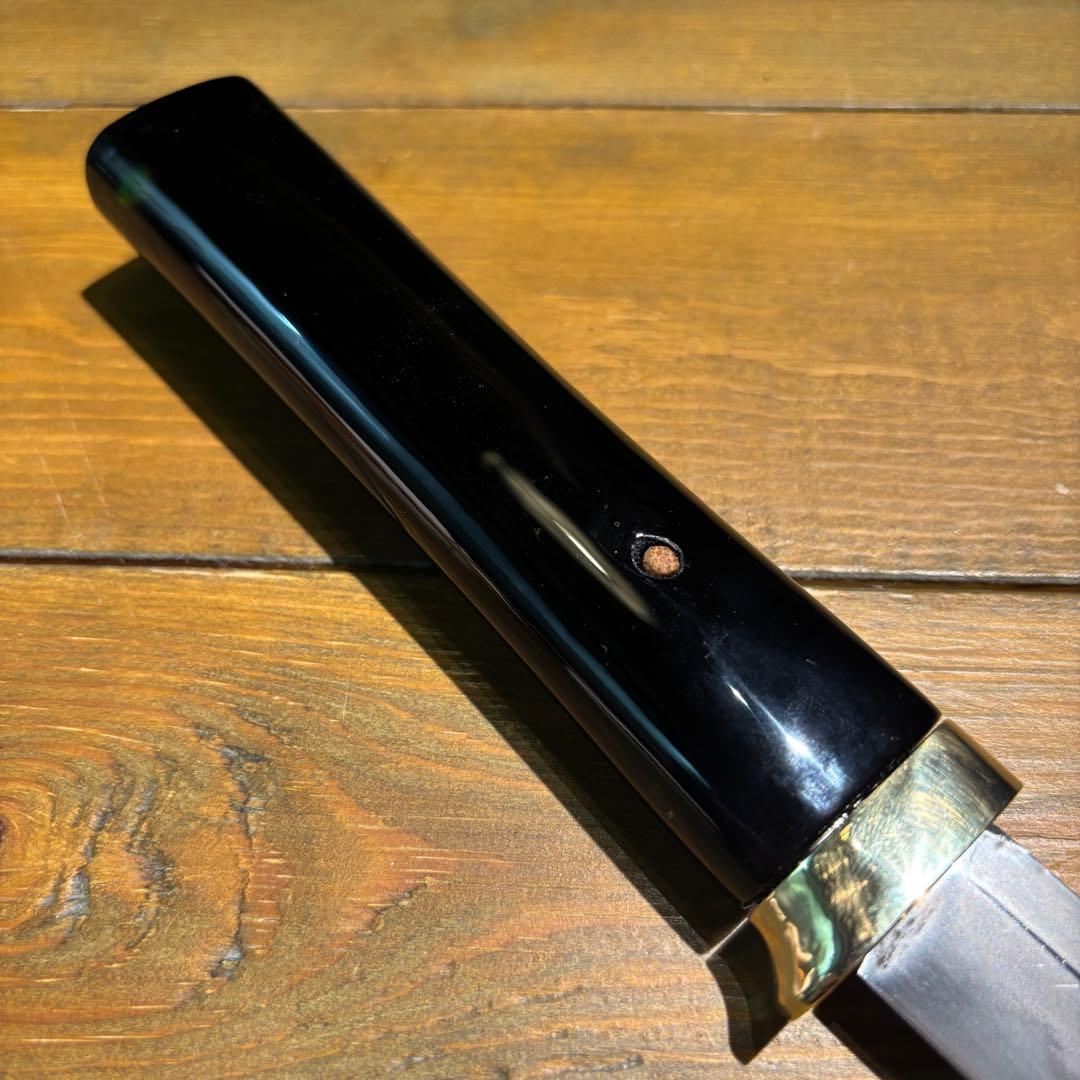 日本刀残欠クラフトナイフNo.62 最上大業物 長曽祢虎徹興里 切先 黒鞘