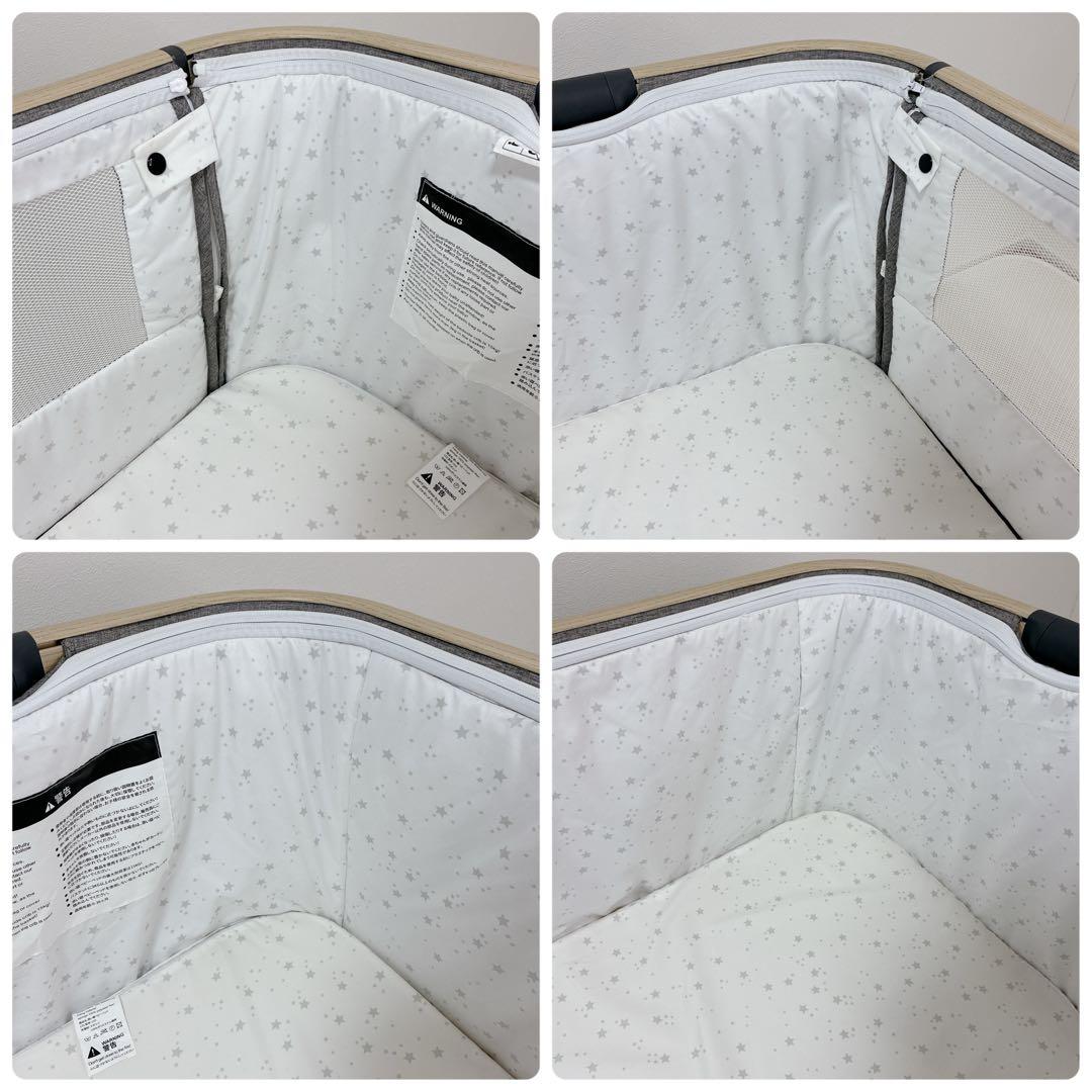 極美品✨️HZDMJ ベビーベッド 添い寝ベッド メッシュ 高さ調節可能 収納付き