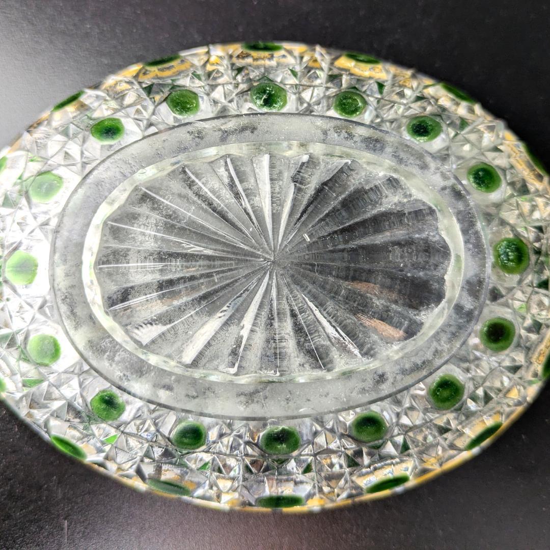 オールドバカラ ディアマン ソープ ディッシュ グリーン＆金彩 BACCARAT