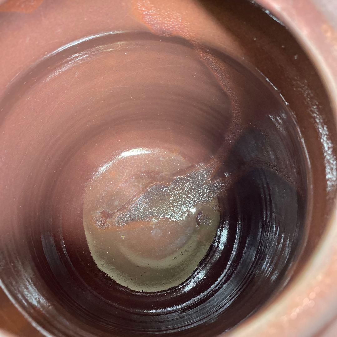 ☆茶3 安田全宏　紫紅彩水指　共箱　高さ約24㎝　東里7-1210①