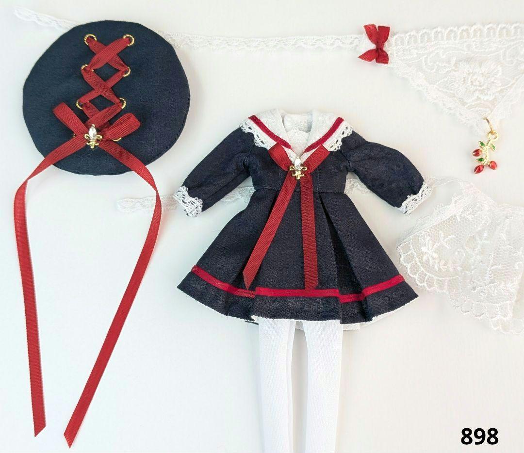 【ピコニーモP専用】レースセーラーワンピース ネイビー×レッド 898