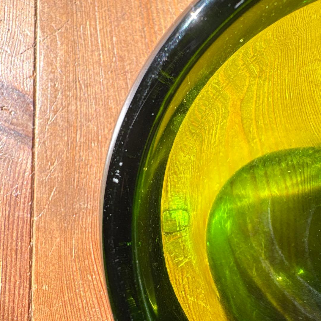 【70sビンテージ】VIKING グリーンガラス灰皿 ミッドセンチュリー