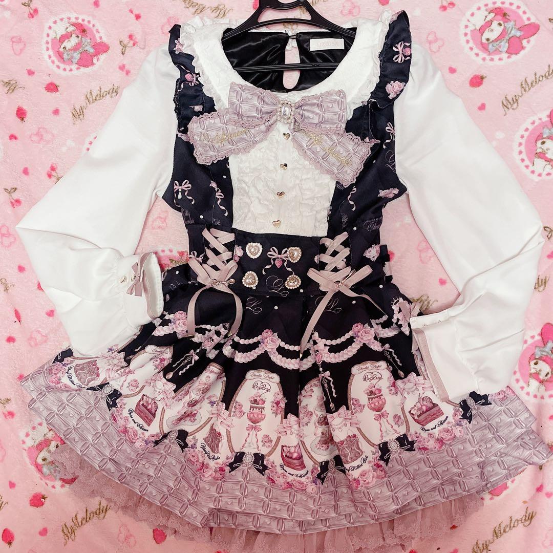 美品♡リズリサ♡Melty Chocolateセットアップ♡ブラック♡