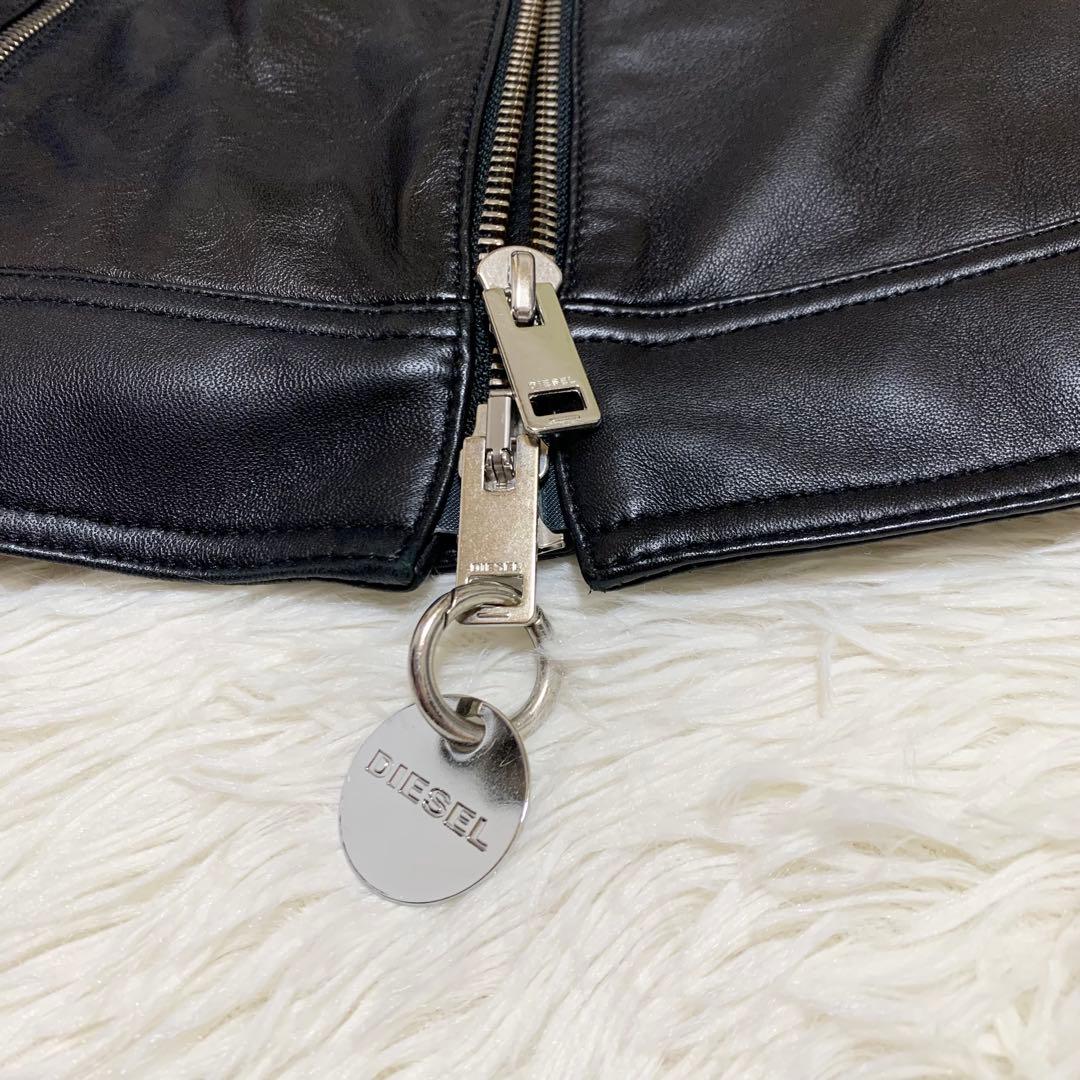 【⭐Mian⭐】ディーゼル ライダースジャケット シングル 黒 XS相当