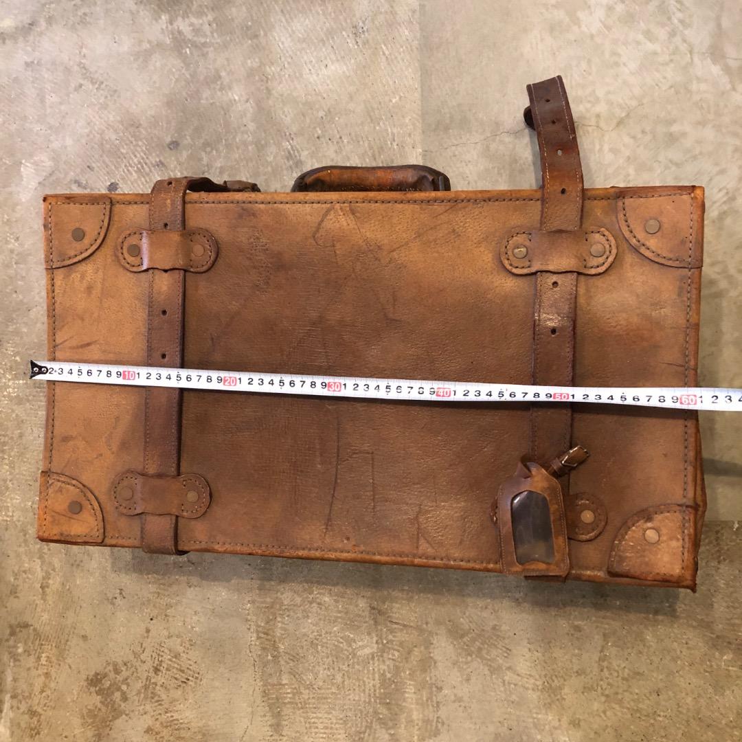 昭和レトロ　レザートランク　アンティークトランク　革製　レトロ雑貨　レザー雑貨