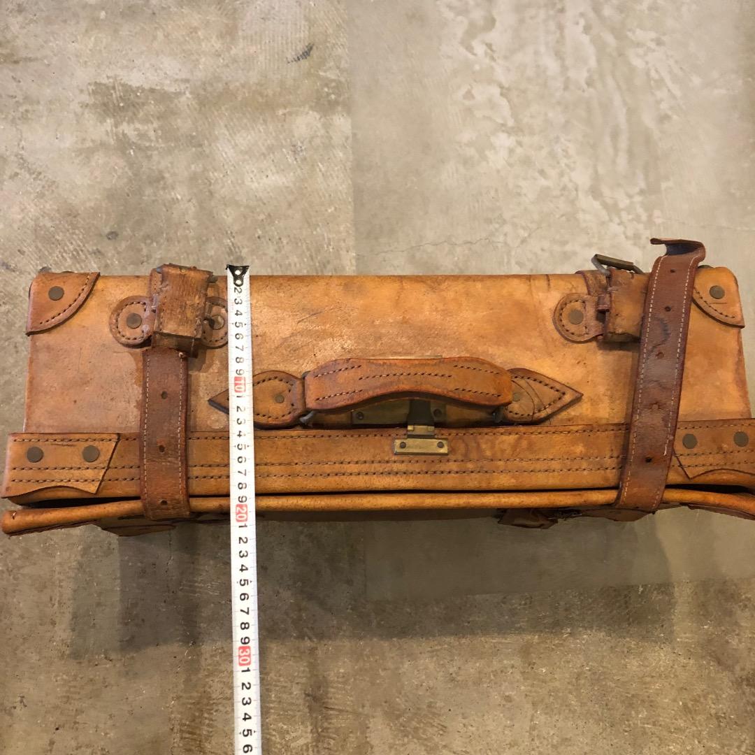 昭和レトロ　レザートランク　アンティークトランク　革製　レトロ雑貨　レザー雑貨