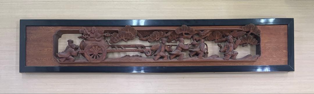 【 彫刻欄間① 】工芸品 木地 インテリア 和室 骨董品 木製 古民具