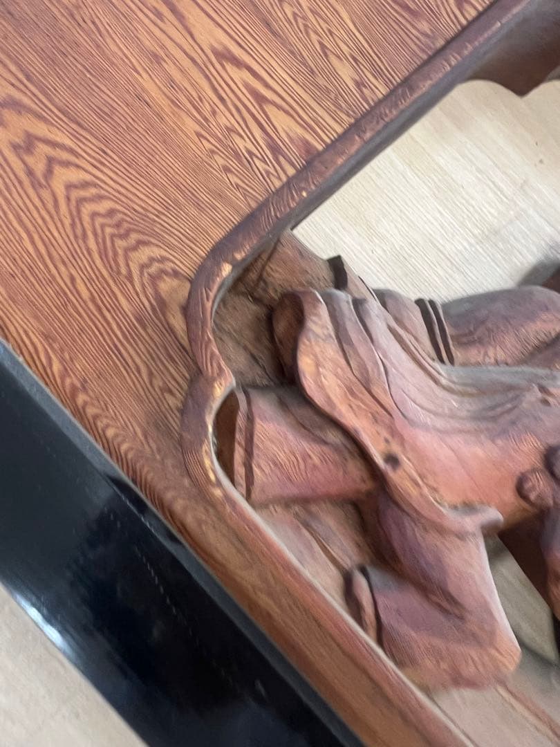 【 彫刻欄間① 】工芸品 木地 インテリア 和室 骨董品 木製 古民具