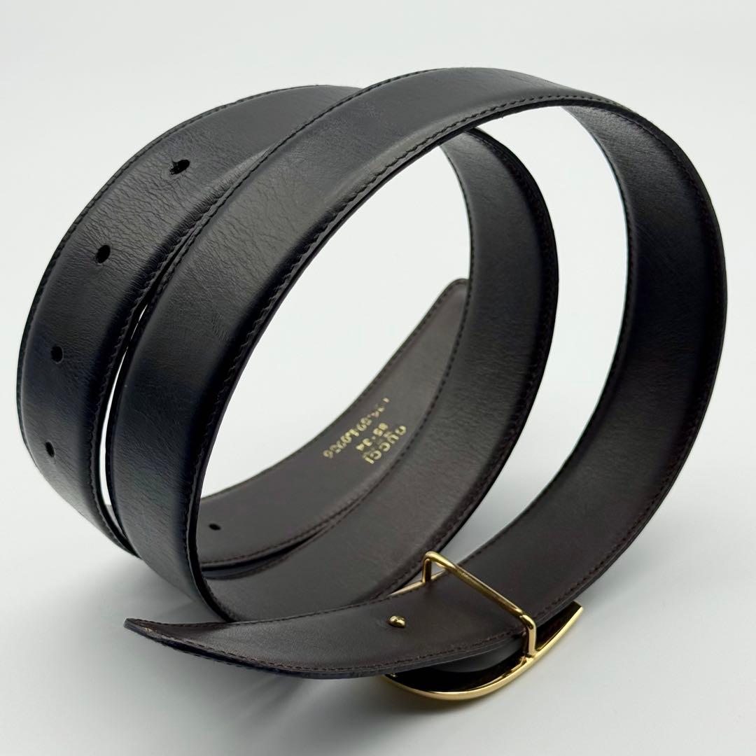 ✨良品✨GUCCI ベルト Gバックル ゴールド金具 純正ベルト レザー
