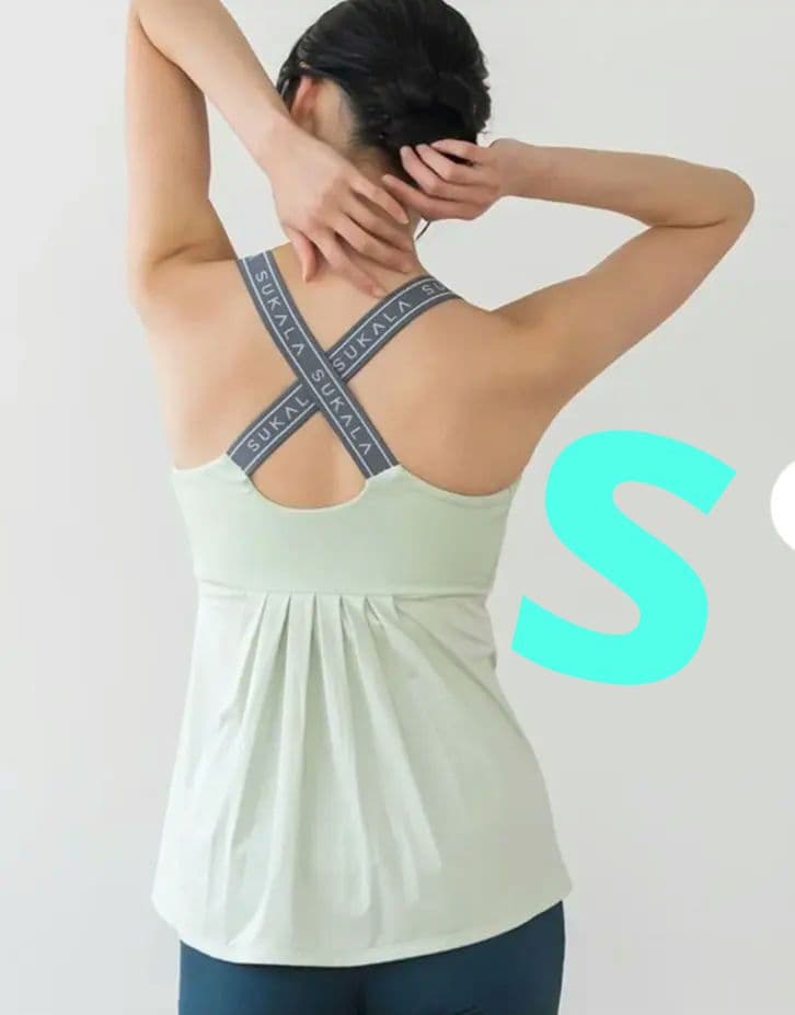【新品】SUKALA ライトグリーン ベーシックフレアタンクトップ S
