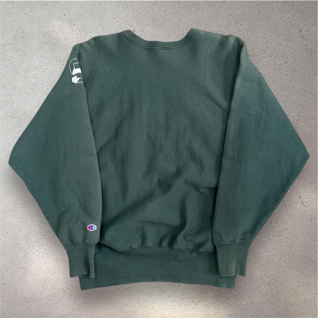 90s Champion USA製 リバースウィーブ ミシガン L 緑 刺繍タグ