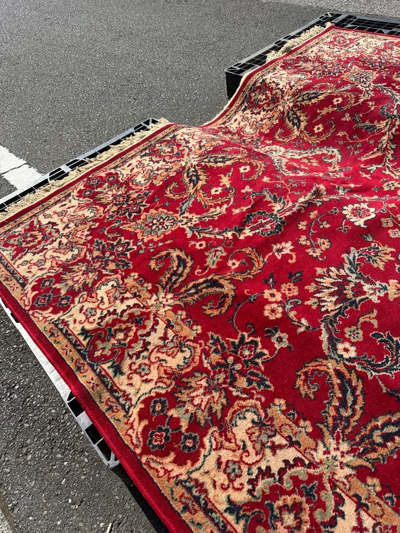 ⭐️【全国送料無料】アンティーク　ベルギー製　ラグ　絨毯　335cm 大判　輸入品