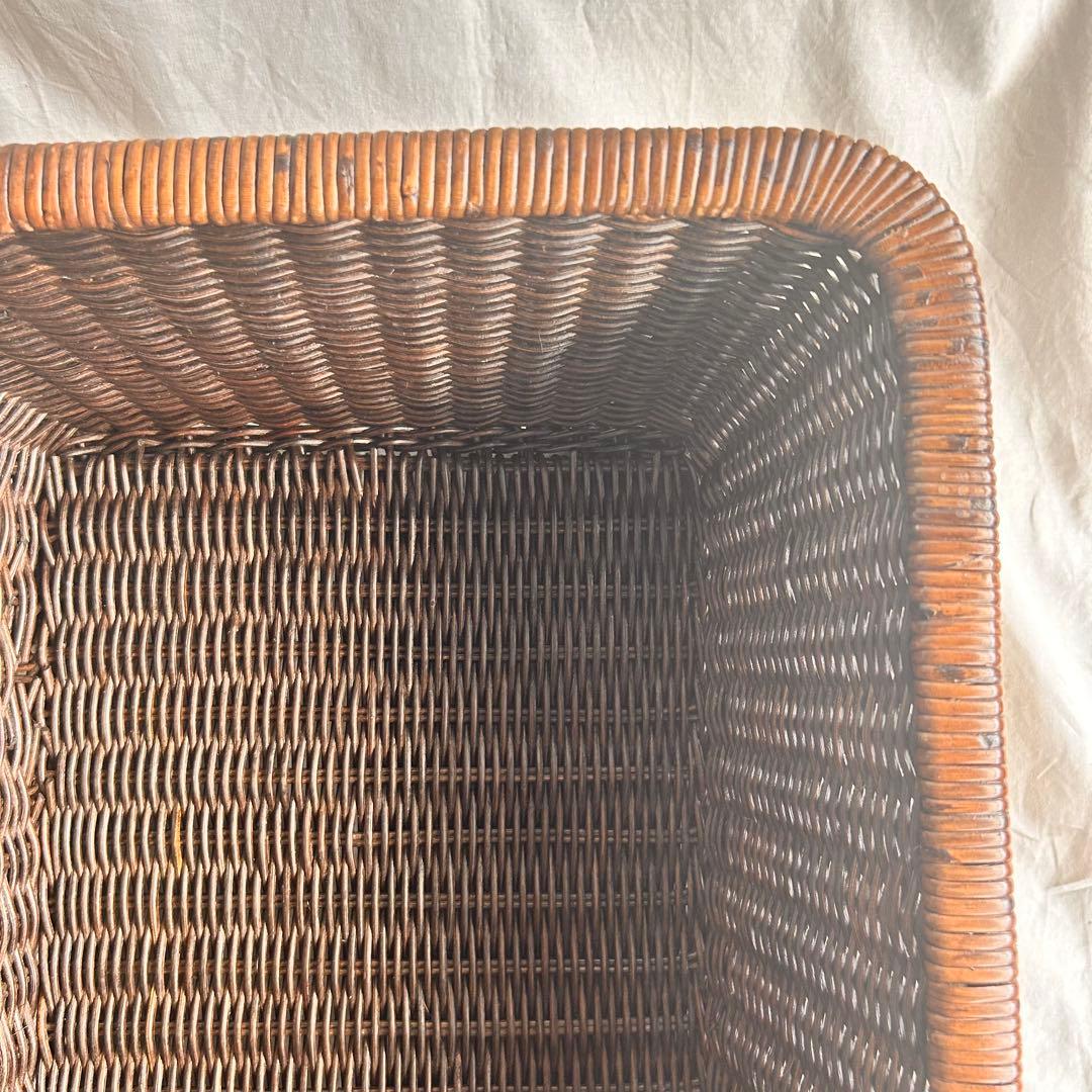【新品】ラタンバスケット 4個セット おしゃれカゴ ブラック系