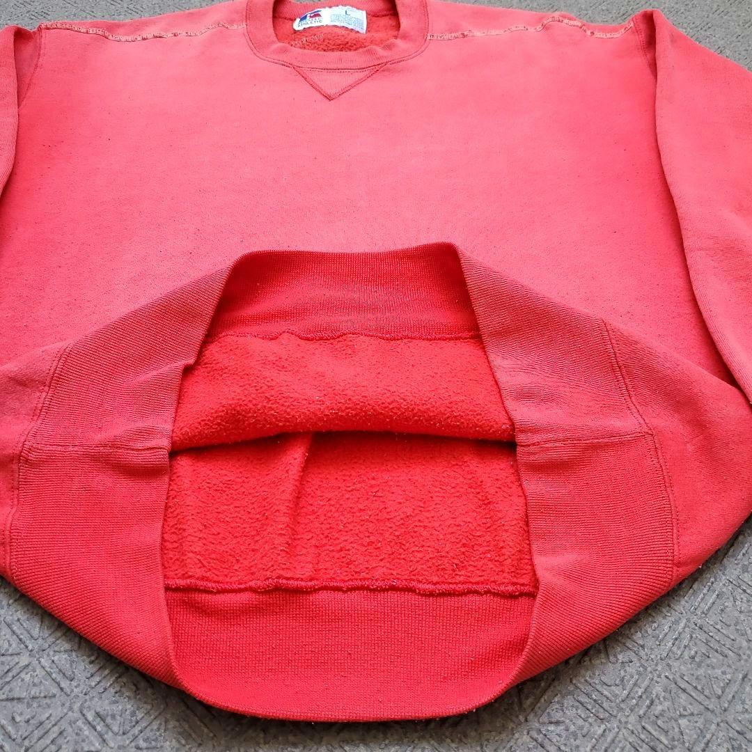 鬼フェード サーモンピンク USA製 Russell 前V スウェット 短丈 L