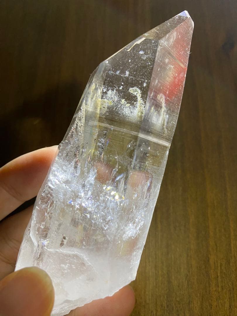 天然石　コロンビア　レムリアン　原石　ポイント　アイリス　虹多数　水晶　クォーツ