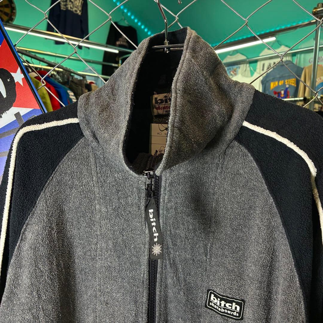 bitch skateboards フリースジャケット　黒グレー　ビッチ