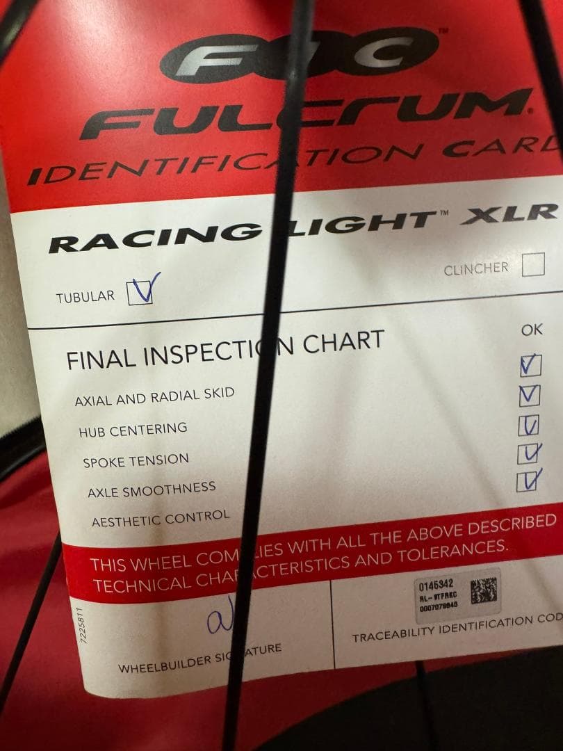 新品未使用　FULCRUM RACING LIGHT XLR ホイール CULT