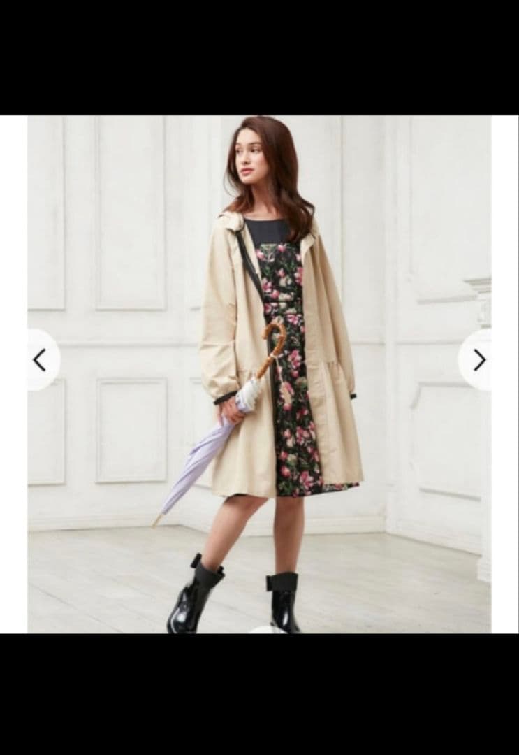 TOCCA レインブーツ バックリボン　ブラックLサイズ