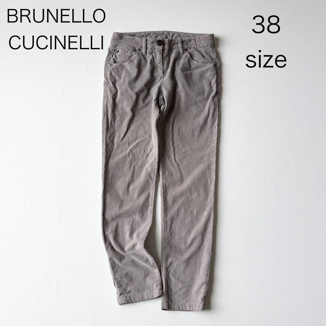 3263【美品】ブルネロクチネリ　コーデュロイパンツ　グレー　M
