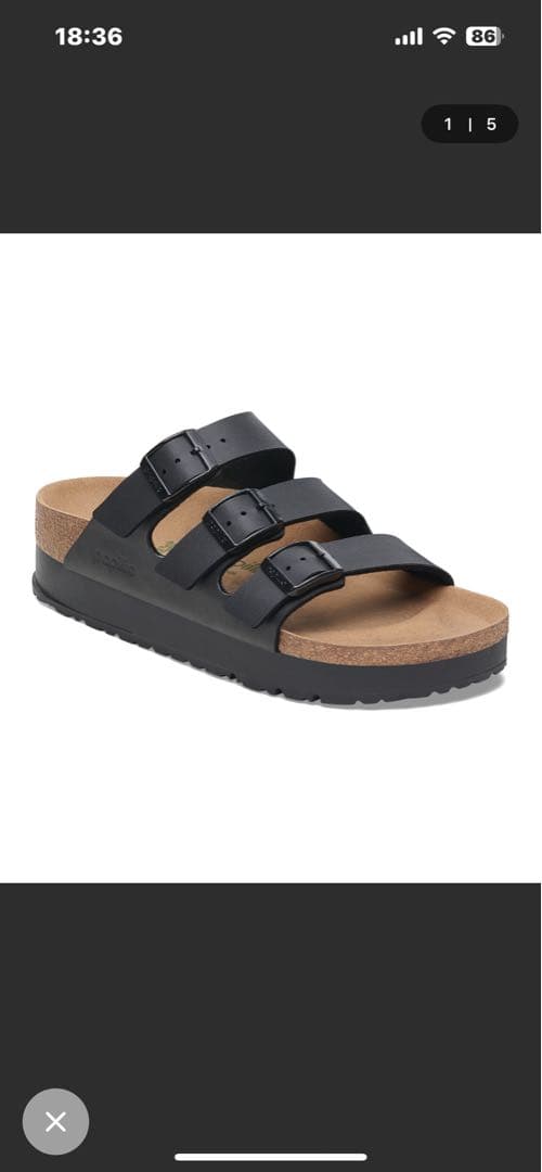 ビルケン　フロリダ プラットフォーム ビルコフロー ブラック サンダル 39