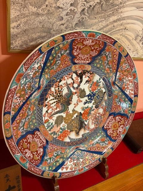 神右衛門　染錦　古伊万里絵　三尺　特大　大皿