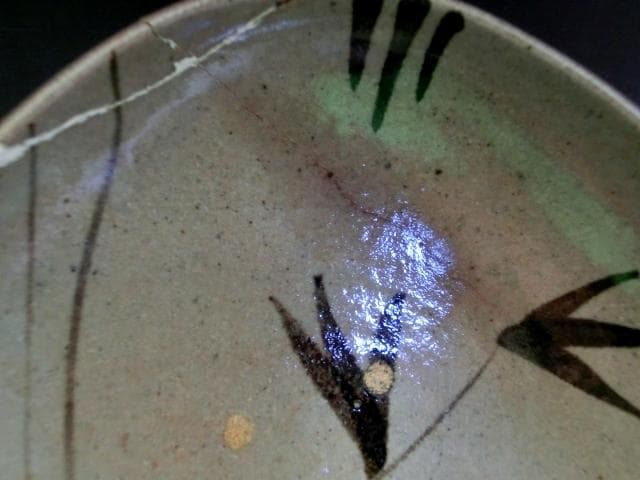 鉢■絵唐津向付 小鉢 5客 古い唐津 竹絵 四角皿 銘々皿 時代物 骨董品■