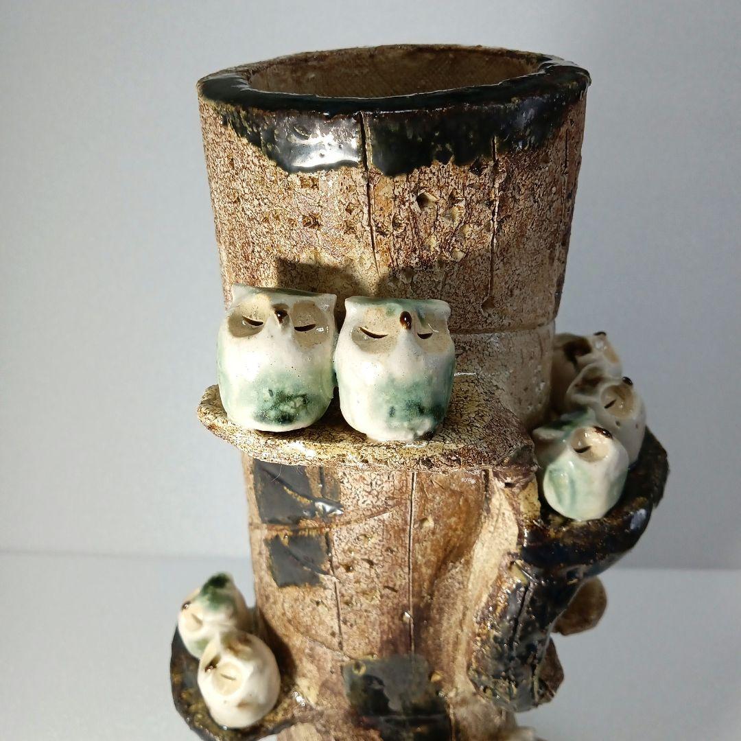 幸福 の 鳥 フクロウ タワー 縁起物 花入