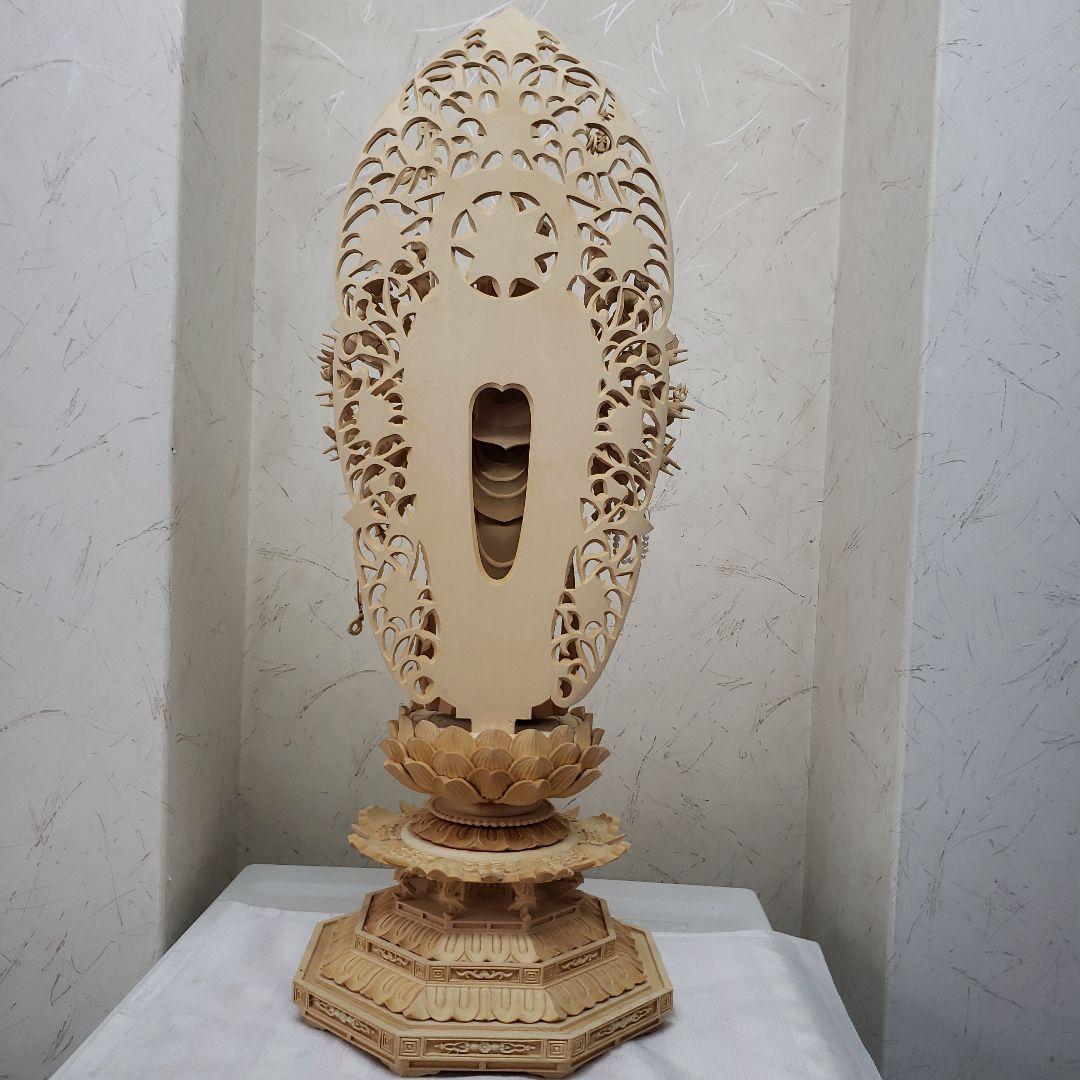 Ｂフライデー蔵出し特価大きな仏像★ヒバ材 千手観音菩薩像1尺立★全高 約68cm