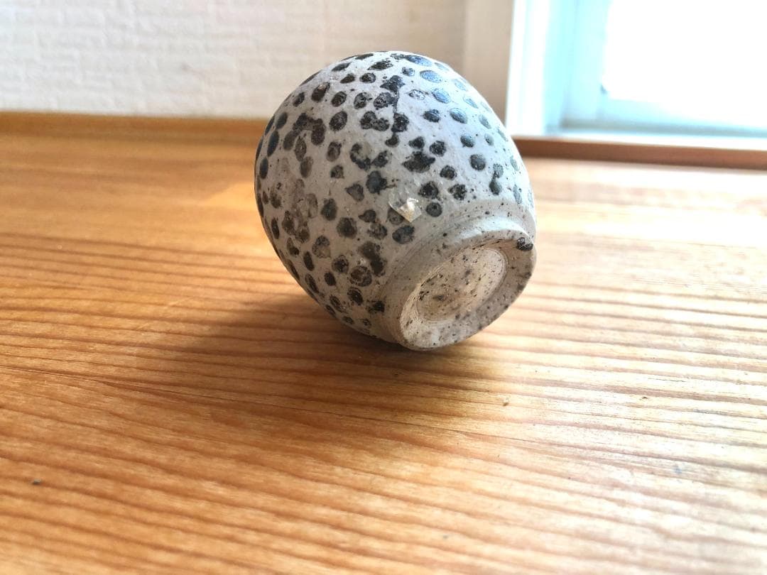 【タイ・骨董】宋胡録（スンコロク）白釉斑紋 小壺（1301年~1600年）