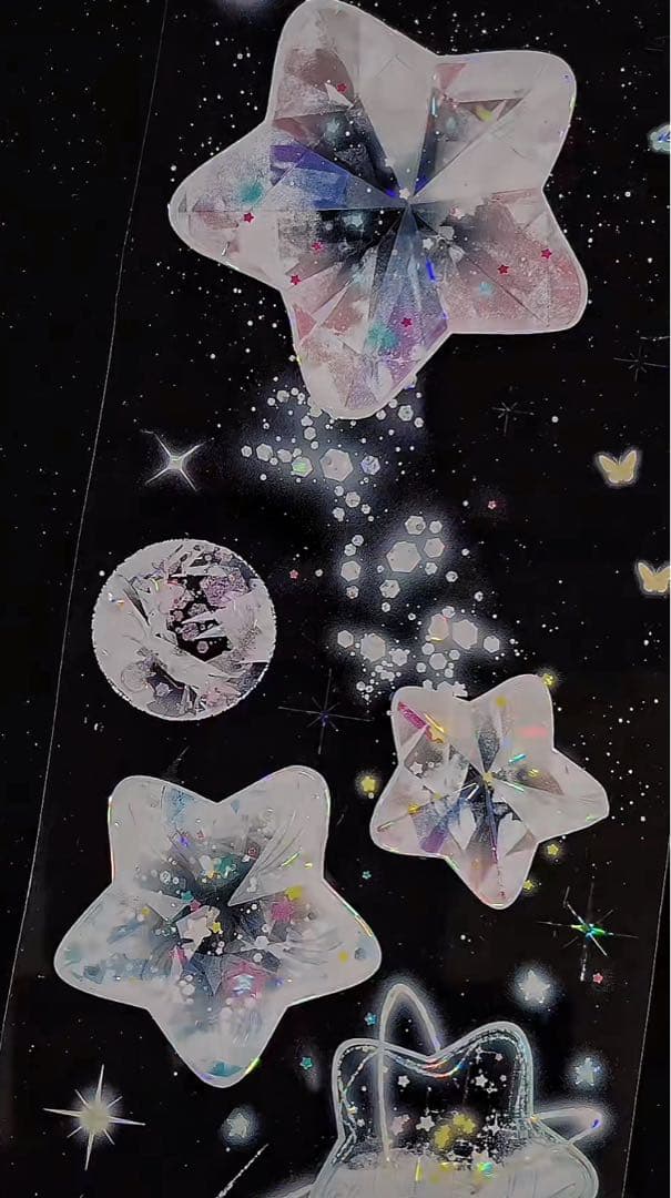 【9461】海外　マステ　3/5/巻　貝殻光マスキングテープ　惑星　ピンク装飾系