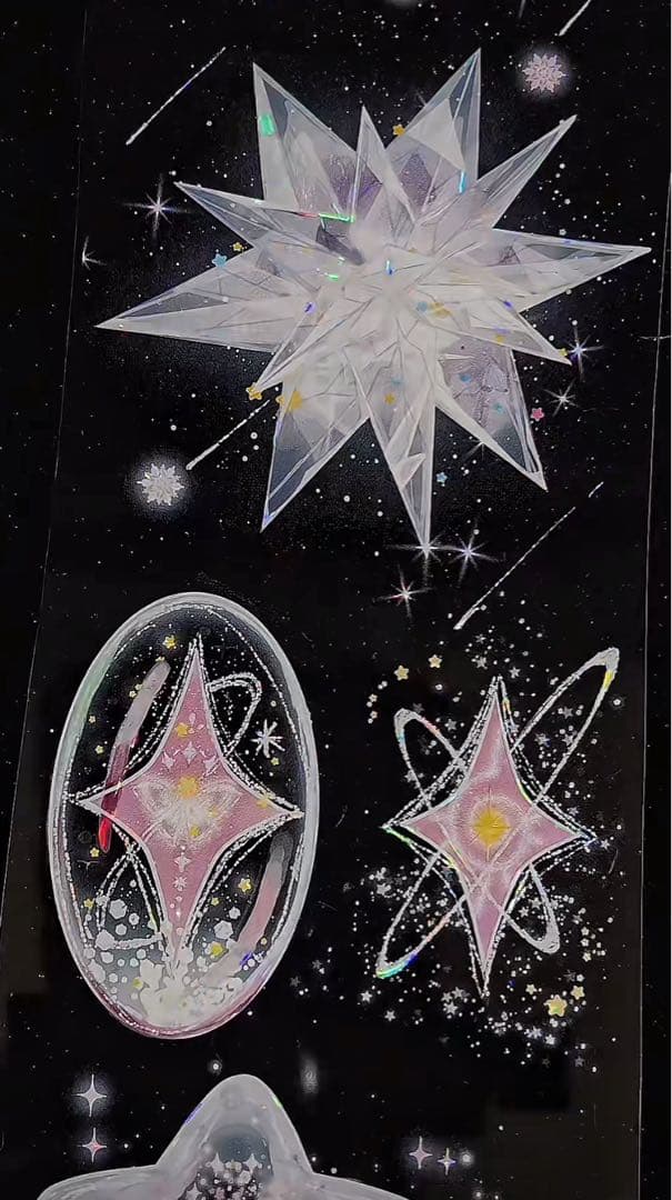 【9461】海外　マステ　3/5/巻　貝殻光マスキングテープ　惑星　ピンク装飾系