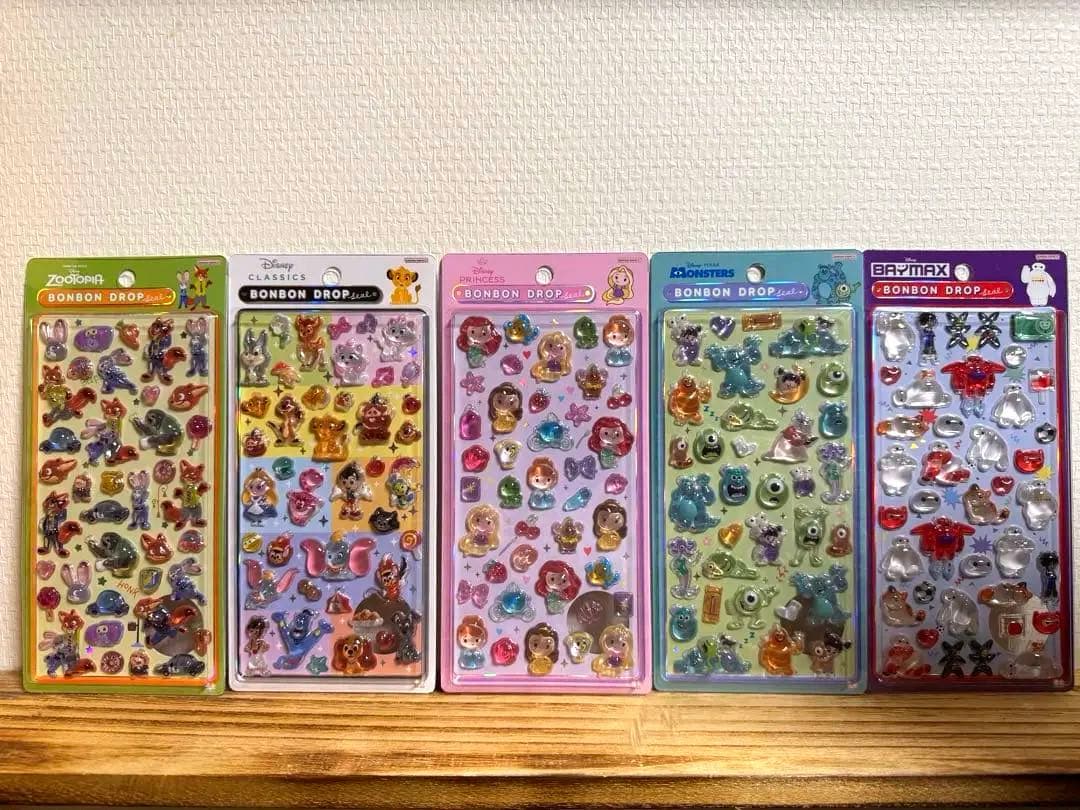 【正規品】ディズニー ボンボンドロップシール 5種
