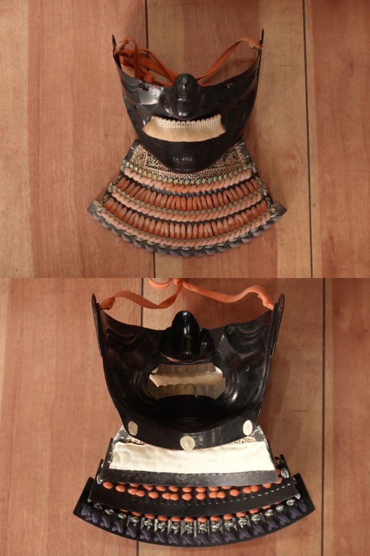 送料無料 等身大 現代甲冑 鎧 黒胴当世素掛 緋縅 具足一式 日本製 鎧立て付