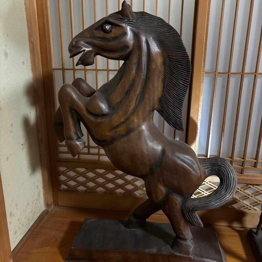 馬　木彫　置物　高さ約60センチ