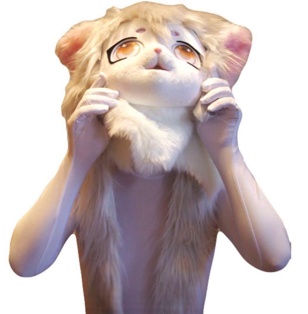 即購入OK。Lサイズ男性用凸仕様純白ゼンタイフルフェイスマスク全身タイツ