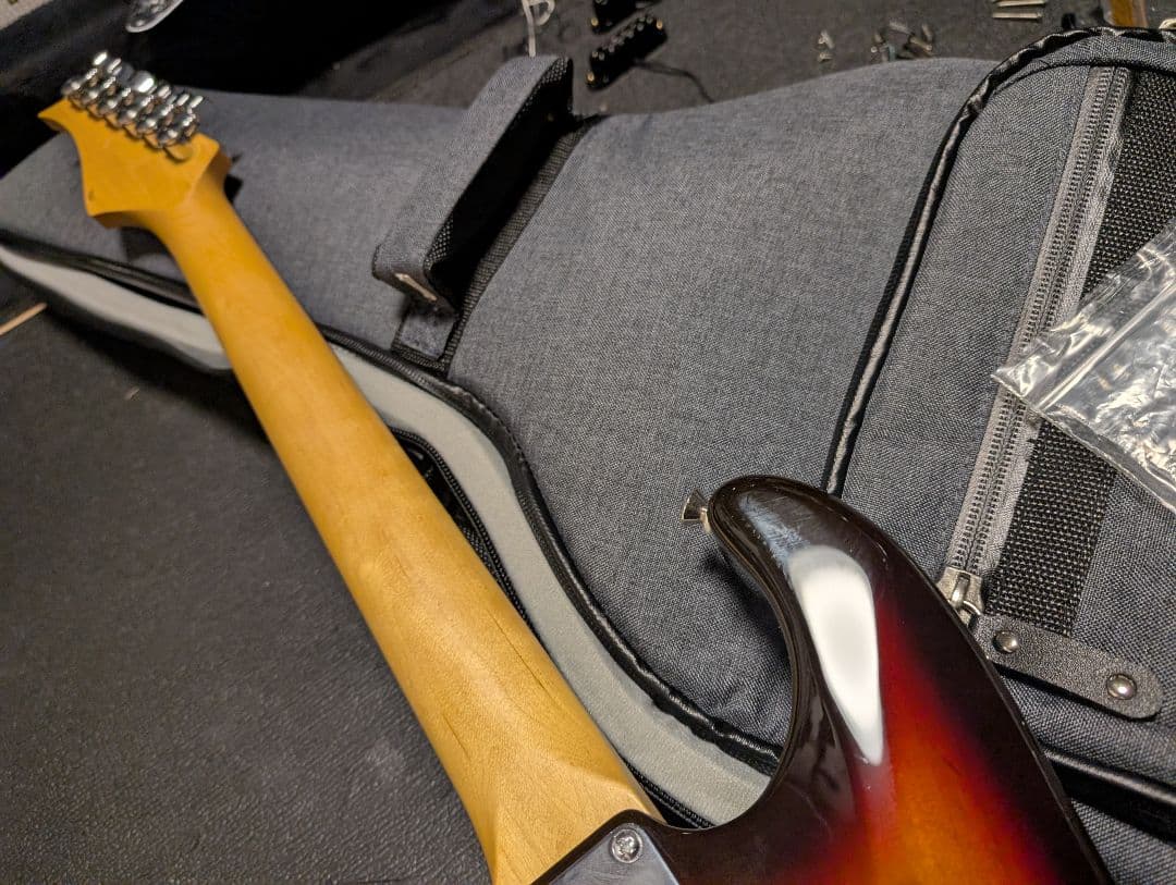 Three Dots Guitars s ケース付　オーダーピックガード付