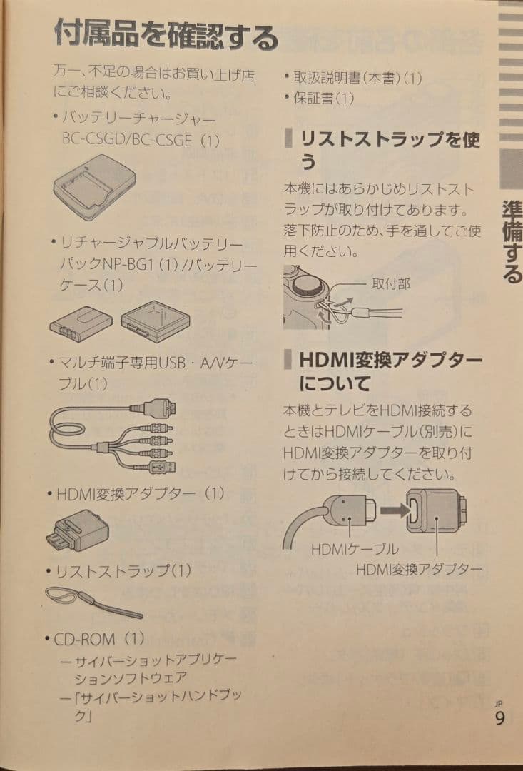 SONY Cyber-shot DSC-HX5V 本体と付属品