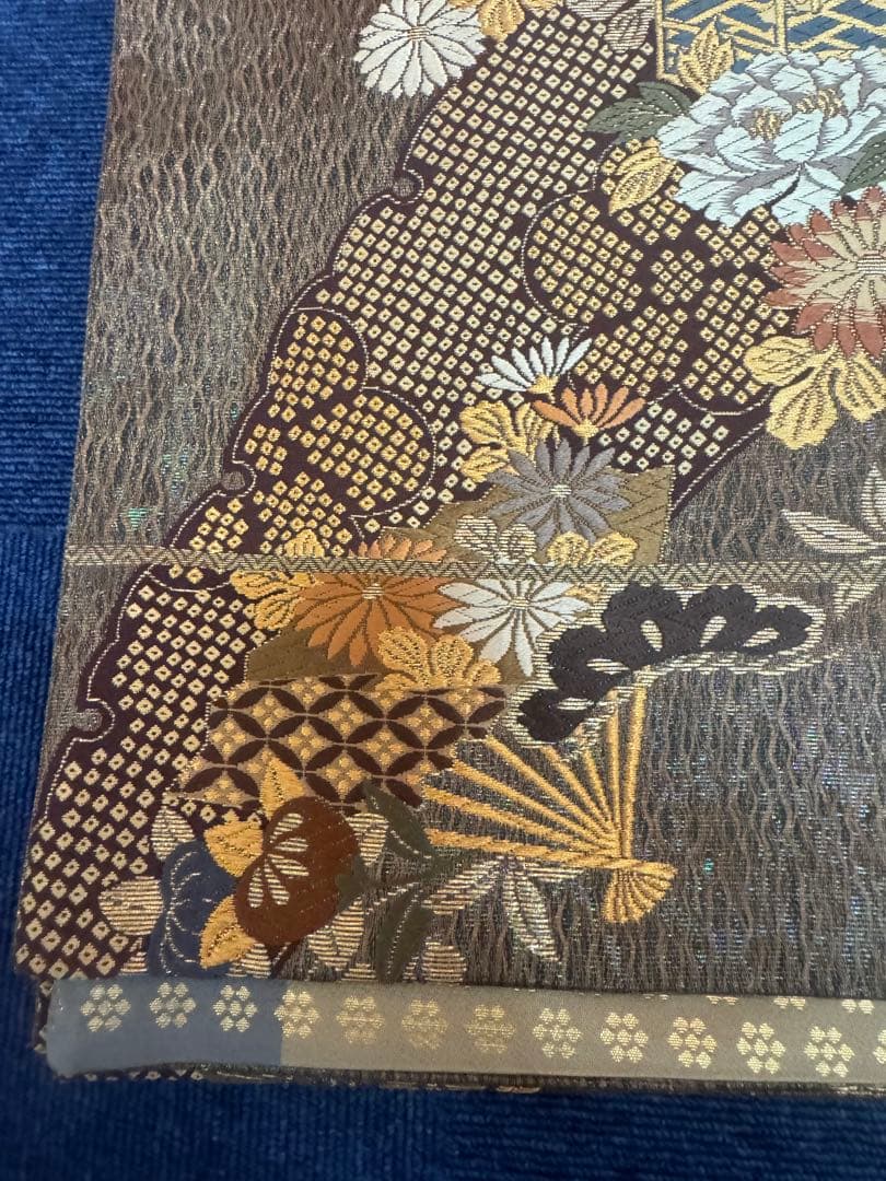 2663袋帯 古代彫金紋 西陣織 金糸　高級上質上品　約440cm 未使用