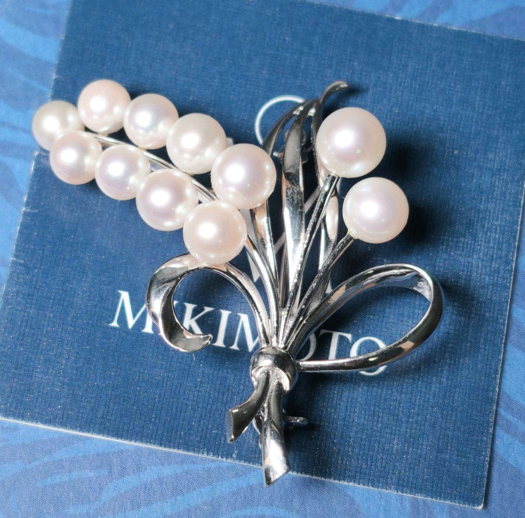 【美品 最高級】ミキモト ブローチ パール 花束 11珠 皇室御用達 箱付き