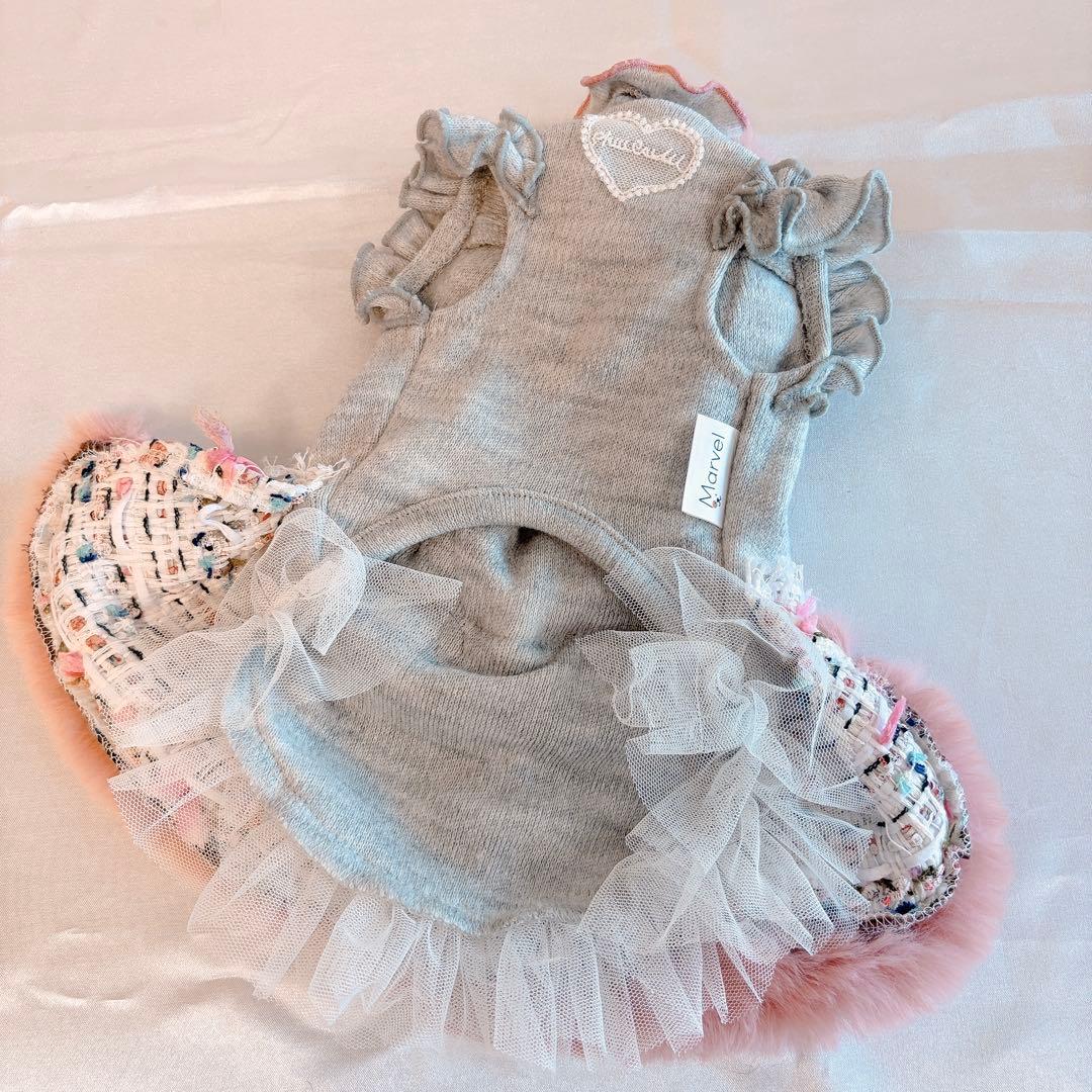 マルベル 犬服 FluffyTweedOnepiece ツイード ワンピ ファー