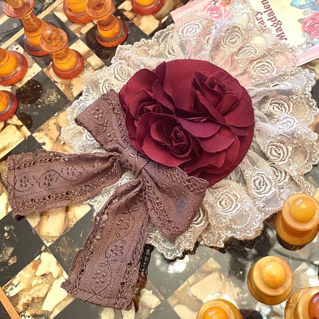 新品　タグ付き　メアリーマグダレン　メリアローズヘッドドレス　ストロベリー　赤