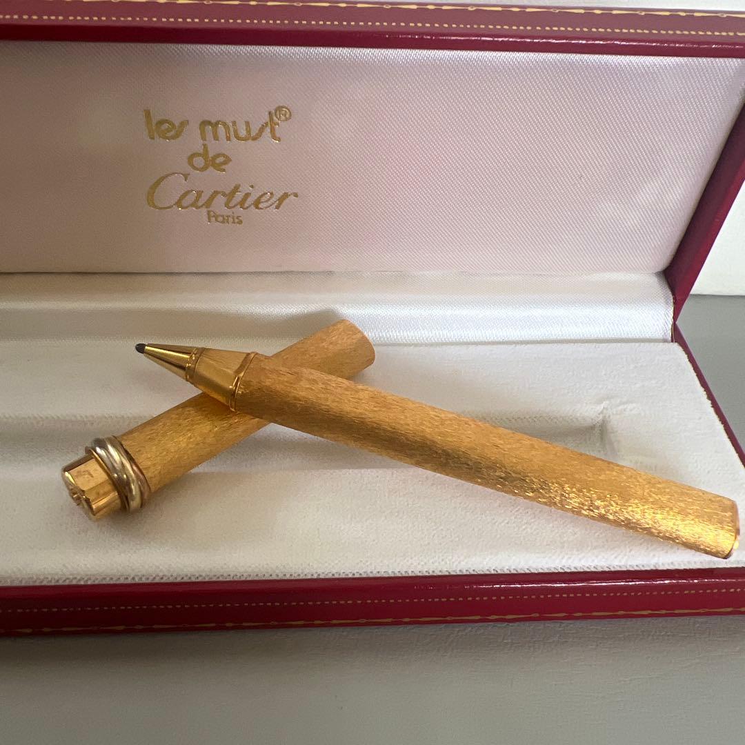 カルティエ トリニティ ボールペン ヴィンテージ ゴールド ストライプ