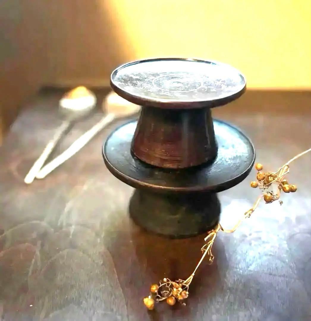 韓国 骨董 木製 高杯 サイズ違い 2つ アンティーク コンポティエ 蚤の市