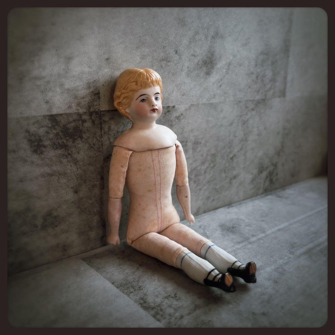 アンティーク　ブロンド　パリアンドール ビスクドール　チャイナヘッドドール