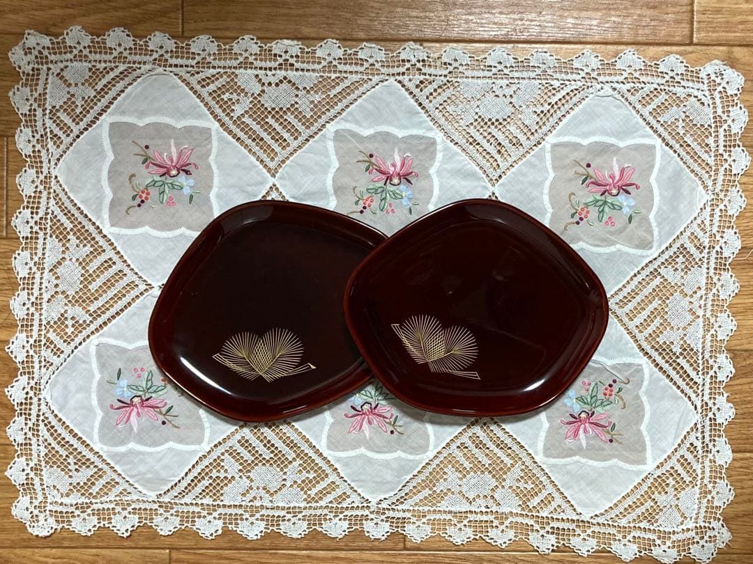 新品未使用品　結び松　蛤型銘々皿(五客)