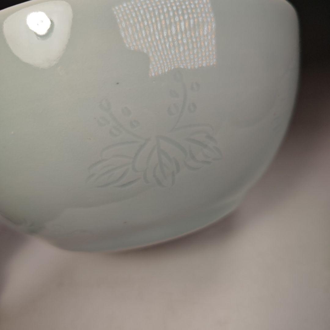 イ649 水指『林耕造』『青白磁　桐彫紋平水指　共箱』茶道具