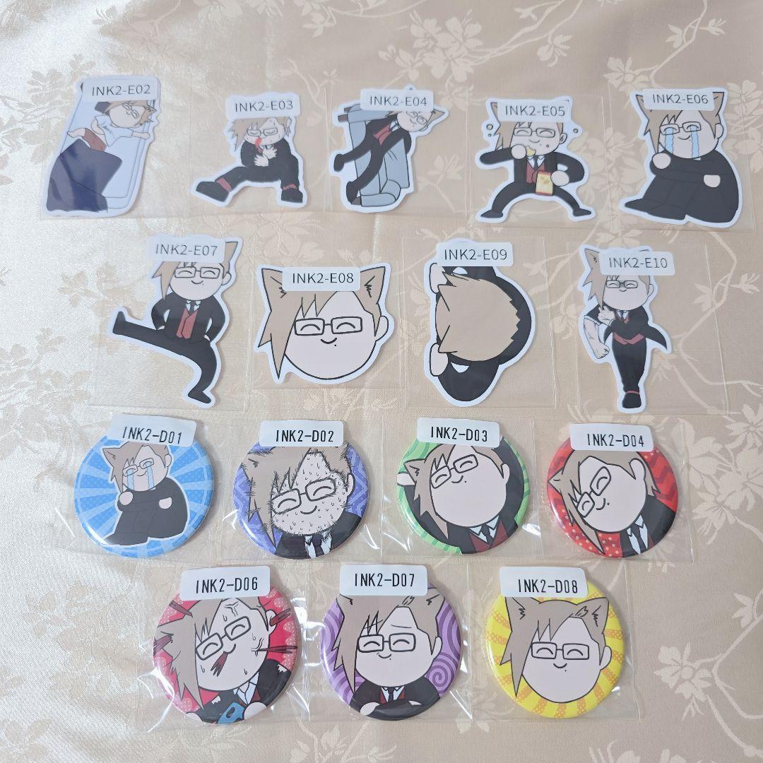 【即購入OK】VTuber 犬養 ウェブポン 第2弾 ステッカー、缶バッジセット