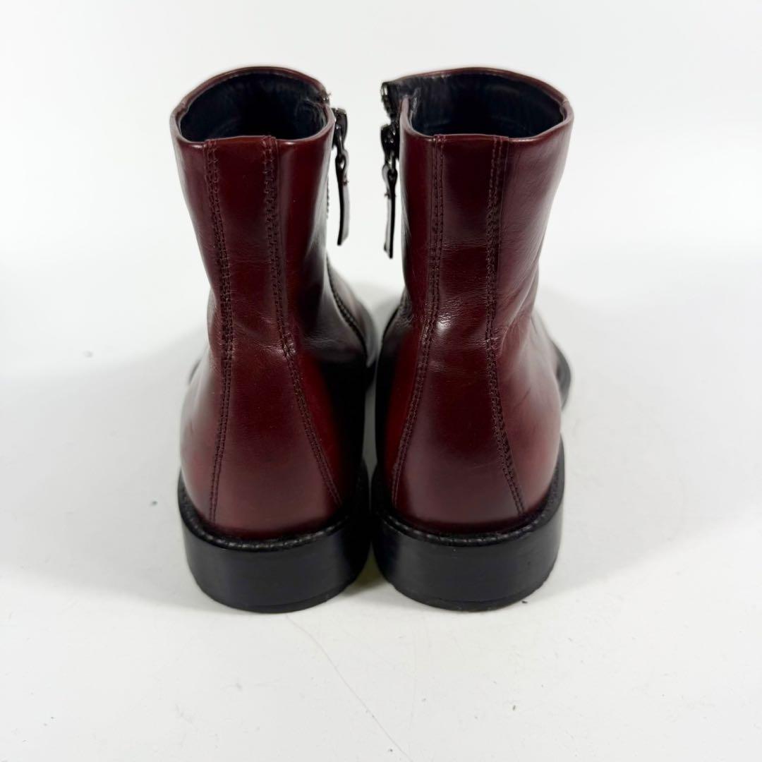 【極美品】ecco エコー　ショートブーツ（23,5）サイドジップ　本革レザー