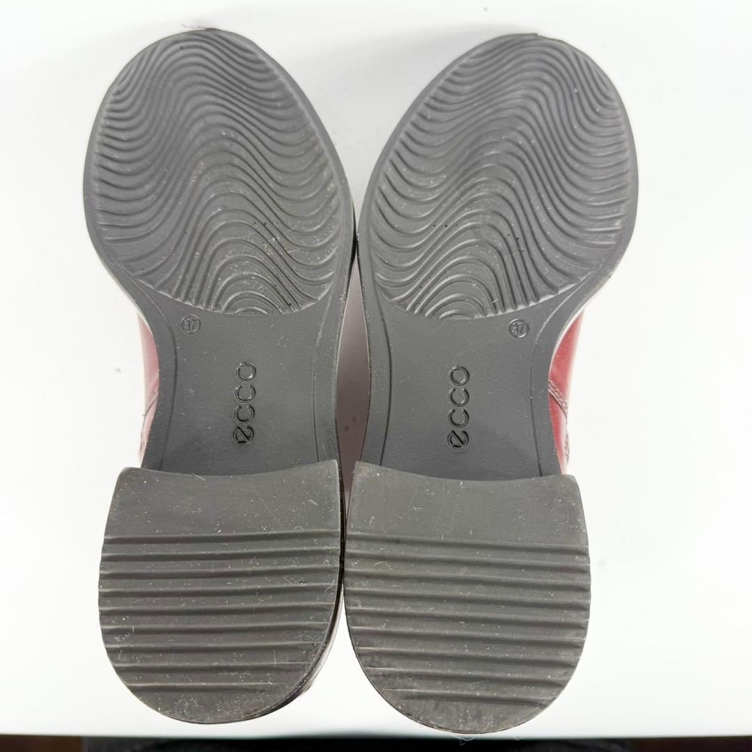 【極美品】ecco エコー　ショートブーツ（23,5）サイドジップ　本革レザー